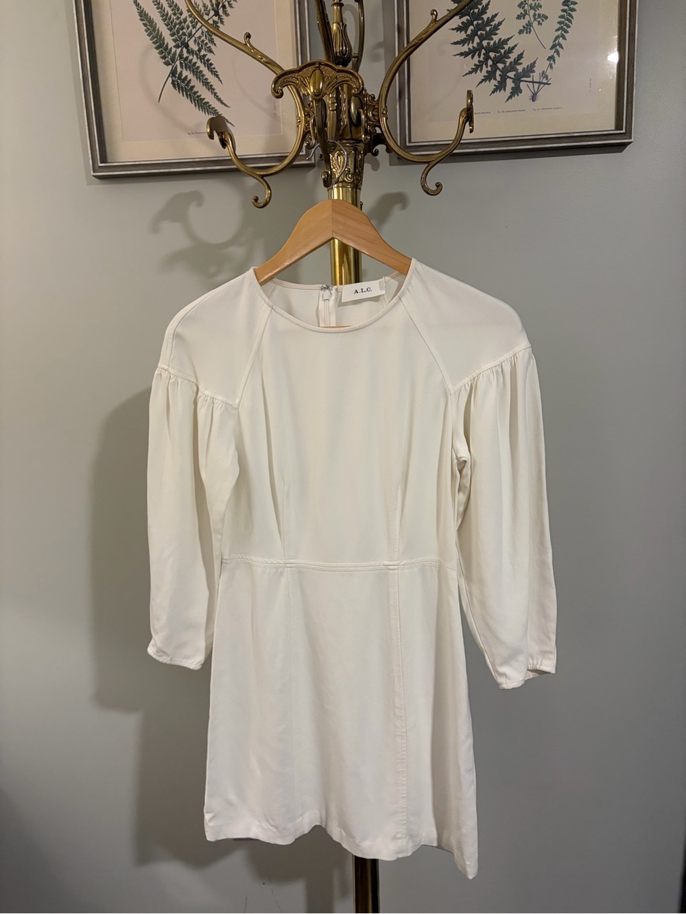 A.L.C. Renton White Puff-Sleeve Mini Dress Size 2 - Picture 3 of 9